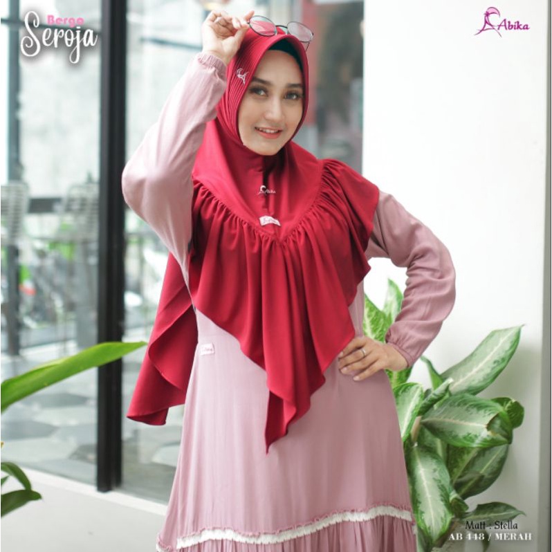 JILBAB HIJAB KERUDUNG BERGO INSTANT DEWASA BERGO SEROJA BY ABIKA