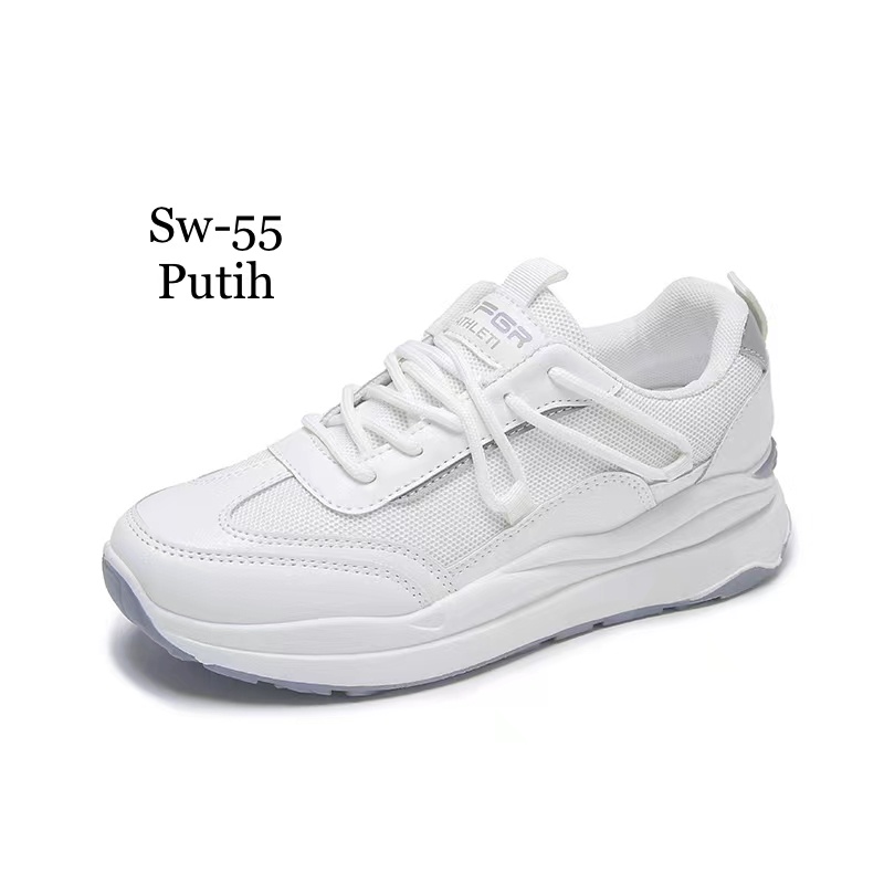 9.9 BIG SALE! <JILITU> T-39 SEPATU WANITA SNEAKERS FASHION IMPORT KOREAN TREND-SW-55 PUTIH