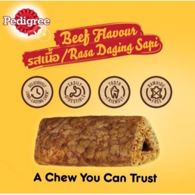 Pedigree Good Chew Beef Flavour 138gr Large 25kg+ Cemilan Snack Anjing