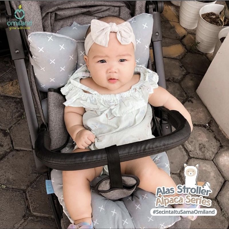 Omiland Alas Stroller / Bouncer / Car Seat + Bantal Dot Bahan Lembut Motif Alpaca Series - OB 44201-4