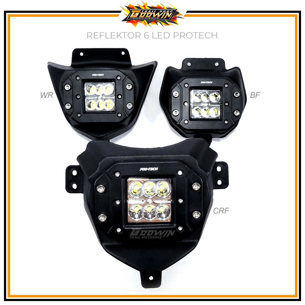 Reflektor Headlamp Lampu Depan Fiber 12 LED / 6 LED Protech / 13 LED SRX CRF150L CRF/KLX BIGFOOT/DTRACKER/WR155 Assy Hitam