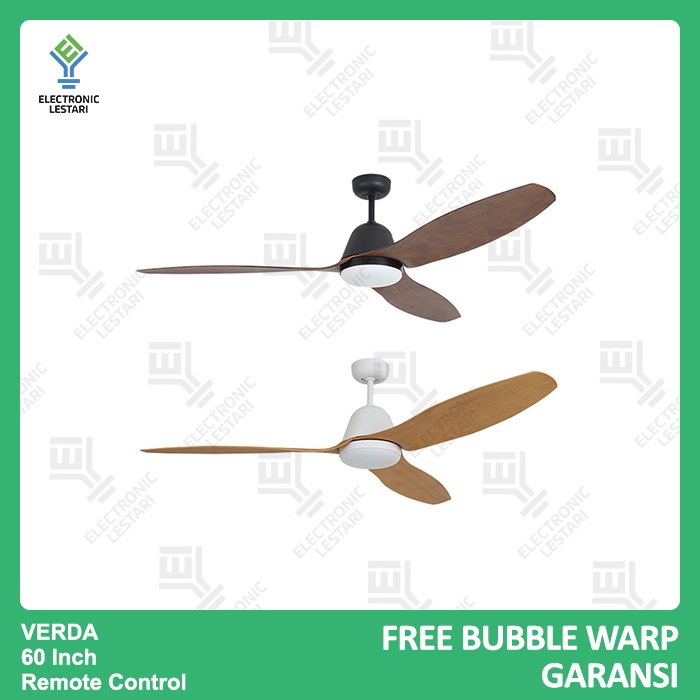 KIPAS ANGIN EDMA VERDA 60 Inch Gantung Plafon Remote Control Lampu