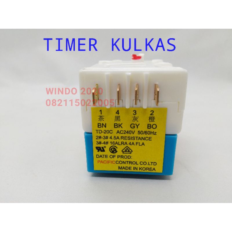 TIMER KULKAS SAPORO | TIMER KULKAS SAMSUNG | TIMER DEFROST TD-20C | TIMER KULKAS 1-4 TEBAL