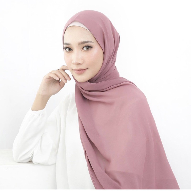 ALGHANI - PASHMINA BASIC INSTAN KARET SHAWL CERUTY BABYDOLL