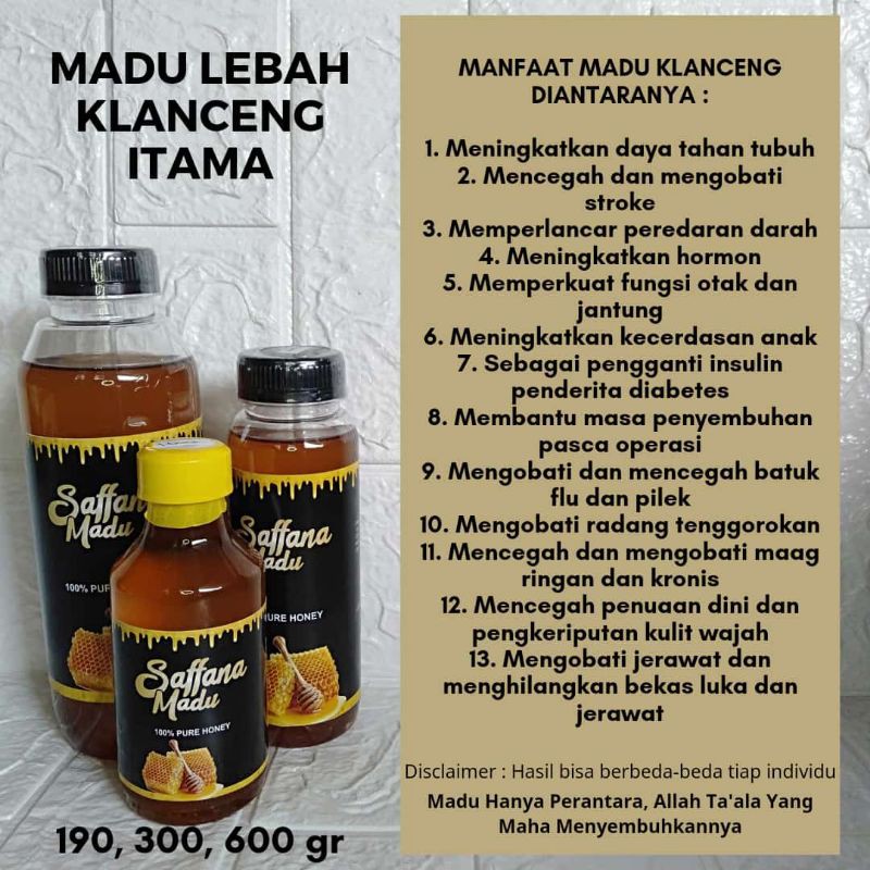 

Madu Lebah Klanceng Itama 600 gram