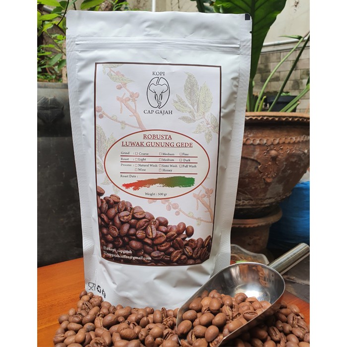 

Biji Bubuk Kopi Robusta Luwak Gunung Gede 500 gr Robusta Coffee