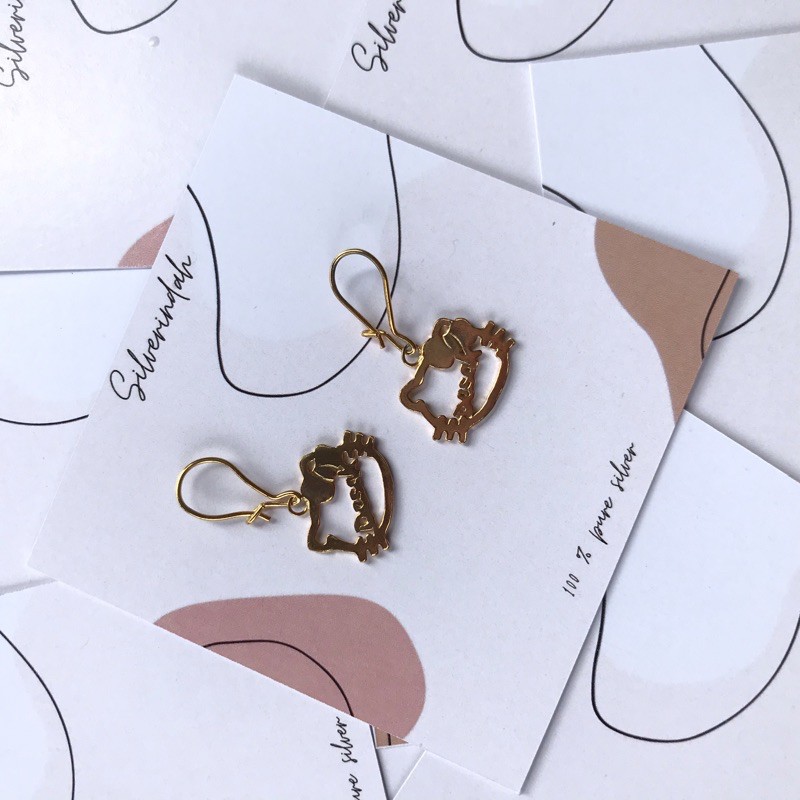 ANTING NAMA HELLO KITTY PERAK MURNI