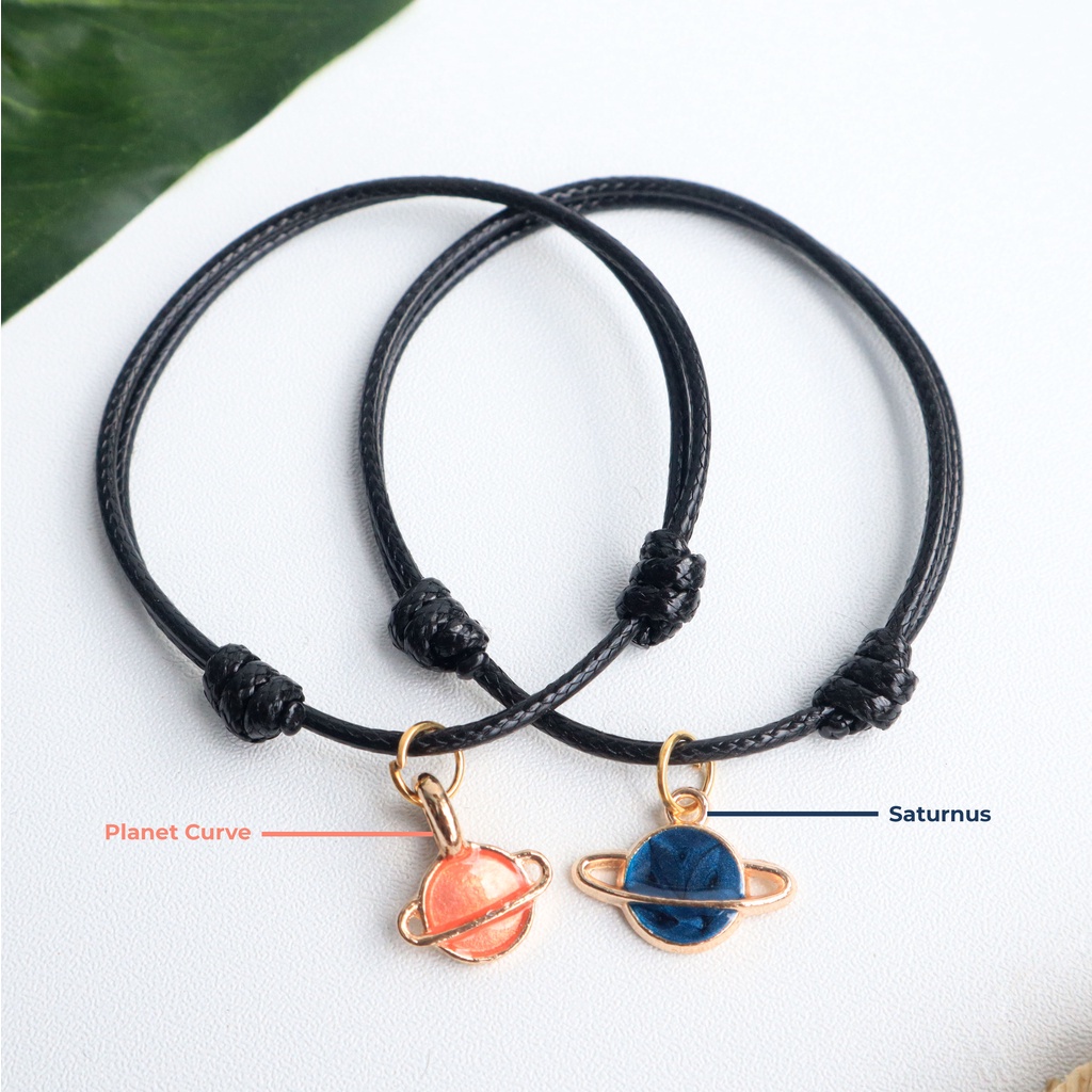 Gelang Tali Liontin Planet Simple Charm Tema Space adjustable Korean vintage Style