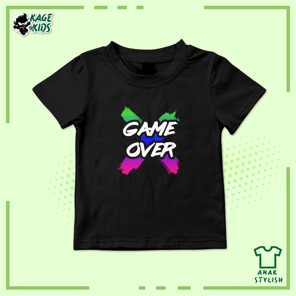 Kaos Distro Anak GAME OVER Laki Laki dan Perempuan / Umur 1-10 Tahun / Custom Request / Terlaris / K
