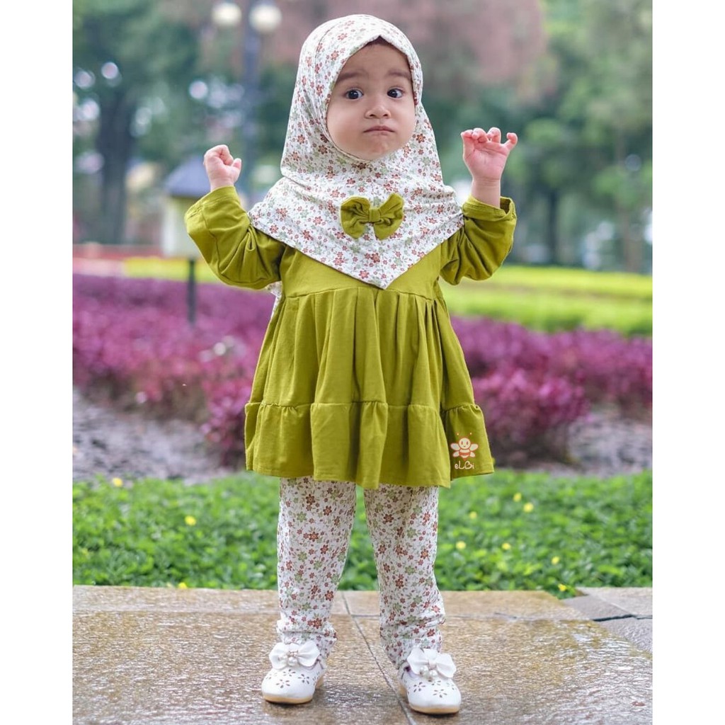 Baju Gamis Anak Perempuan Cantik eLBi Nayla / Baju Muslim Anak / Gamis Anak 1 Tahun / Gamis Bayi