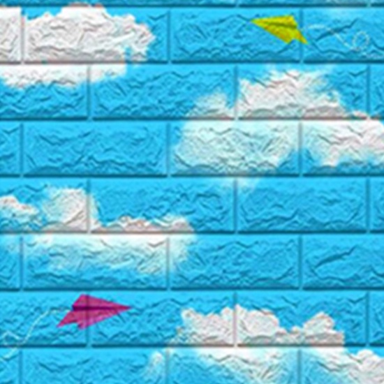 (PROMO) Jakarta_Aksesoris Wallpaper Dinding Foam 3D Motif Batu Bata / Walpaper Dinding Foam High Quality (COD)-BATA AWAN