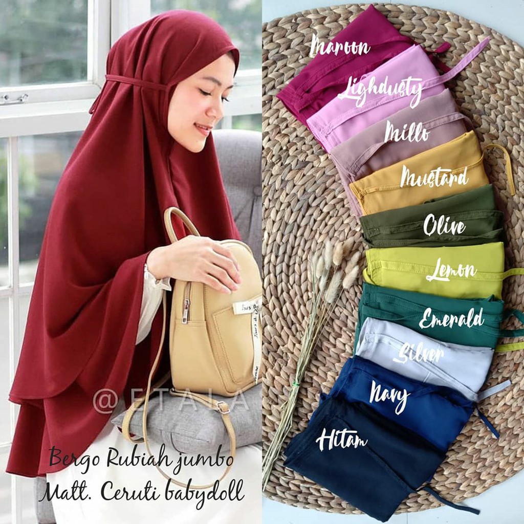 TERMURAH KHIMAR SERUTI 2LAYER JUMBO / SYIRIA JUMBO TALI SERUTI 2LAYER / KHIMAR SERUTI 2LAYER MURAH