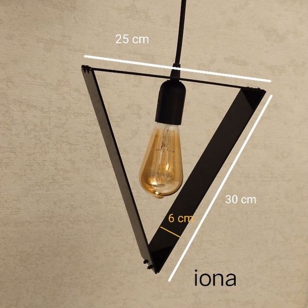 Lampu gantung minimalis akrilik hitam segitiga YL 1001A