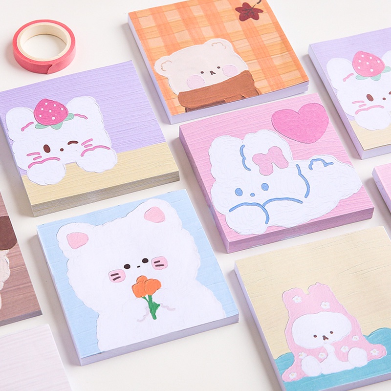 80 Lembar Kertas Memo Sticky Notepost It Motif Kartun Binatang Lucu