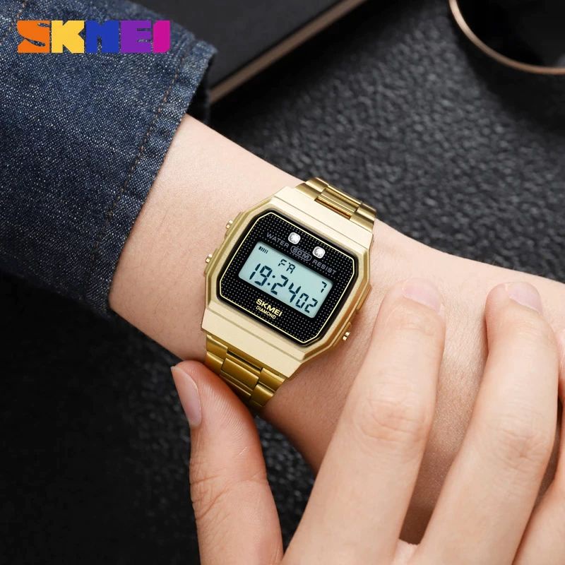 SKMEI 1952 Jam Tangan Wanita Pria Digital Chronograph Tali Stainless Steel WATCHKITE WKOS