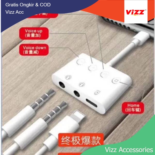 Kabel Splitter Audio GLA01 Colokan Iphone 3in1