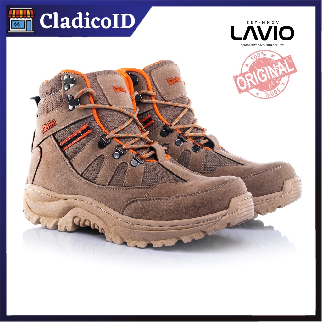 SEPATU LAVIO Geneva Boot Tinggi Ujung Besi Safety Shoes Outdoor Kerja Lapangan Proyek Hiking Mendaki Gunung High Primium Big Size 44 45 46