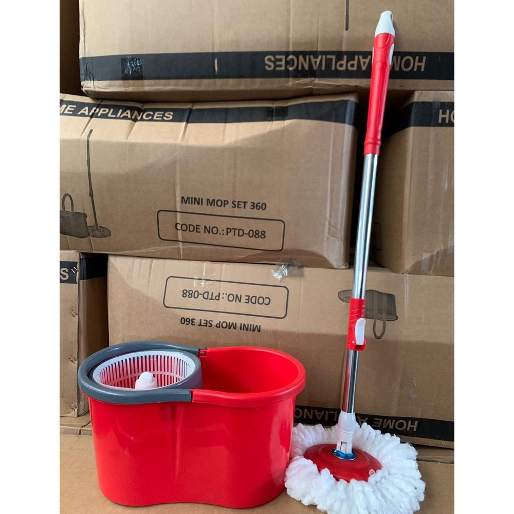 PEL LANTAI PUTAR PEL LANTAI SERBAGUNA SPIN MOP PEL LANTAI PLASTIK MINI MOP SET TRI-J 360 MAGIC MOP T