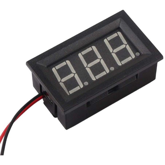 Voltmeter Volt Meter Digital 2 Kabel 0.36 Inci DC 4.5V to 30V warna biru blue