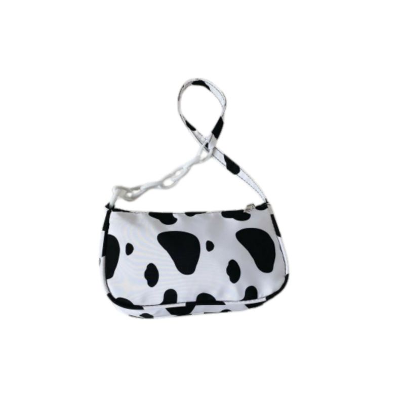 N_B_S / PATTERN COW SHOULDER BAG WANITA TAS SELEMPANG WANITA MOTIF SAPI TAS BAHU MOTIF KULIT SAPI RANTAI