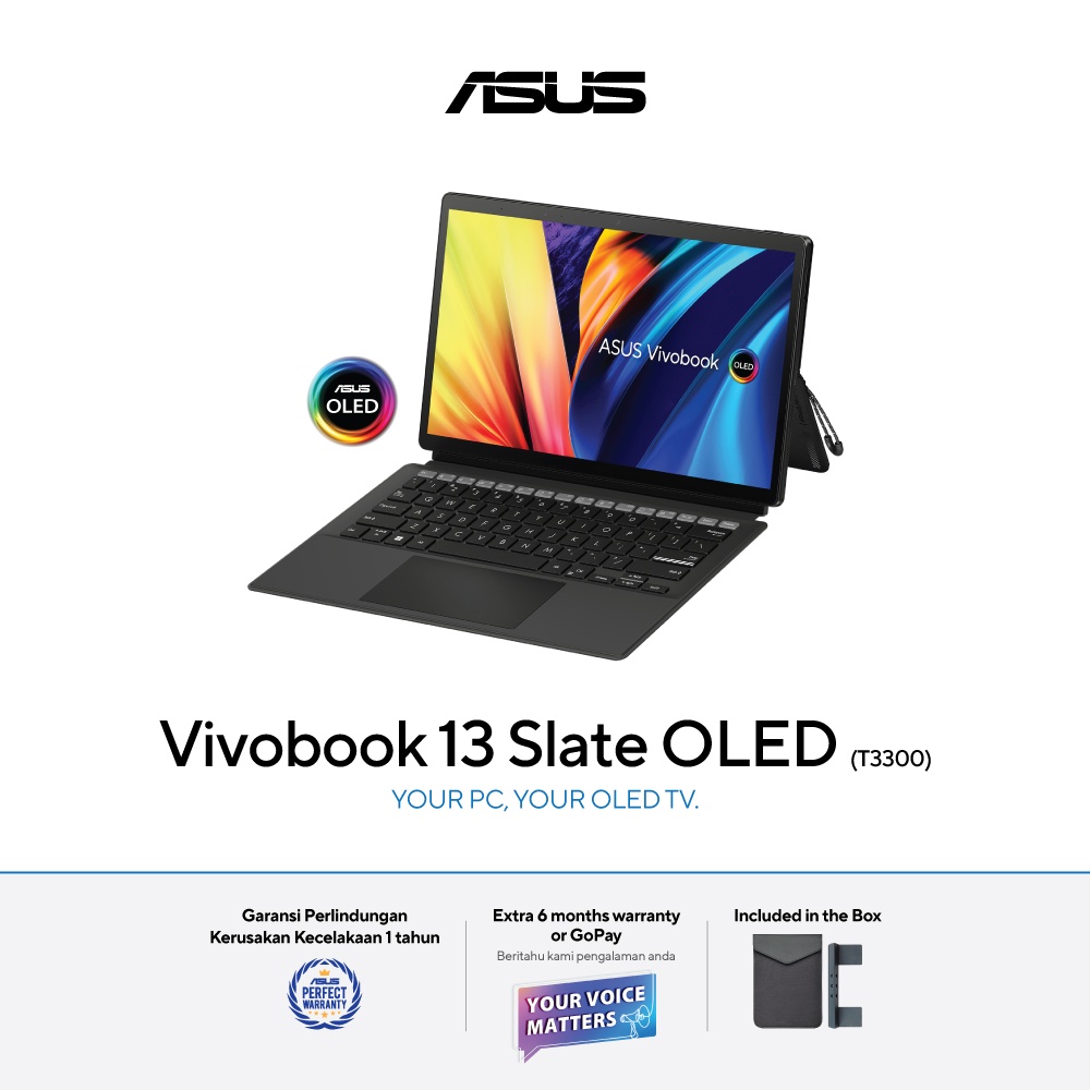 ASUS Vivobook 13 Slate OLED T3300KA-OLED622 N6000 8GB 256GB 13.3" W11