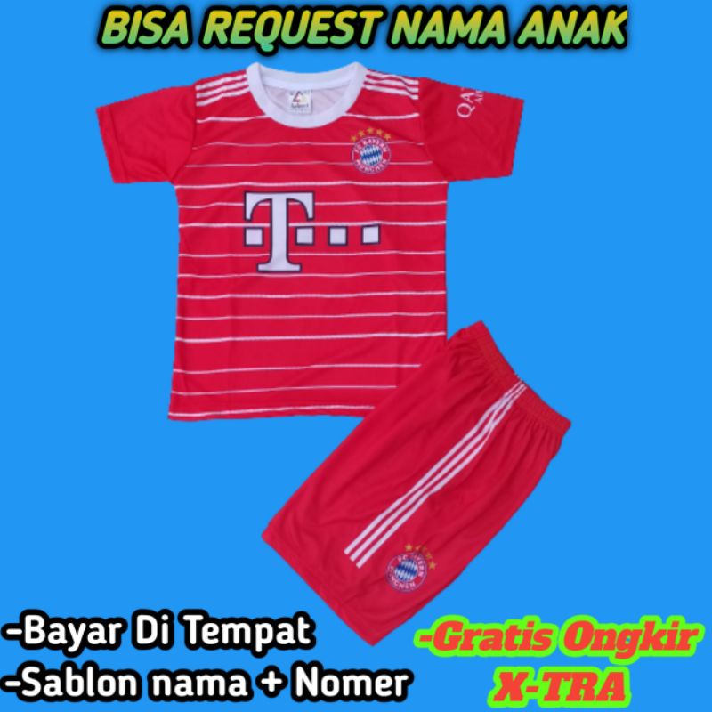 Setelan Jersey Bola Bayern Munchen Baju Pakaian Olahraga Anak Laki Laki Gratis Sablon Nama Bisa Cod Terbaru