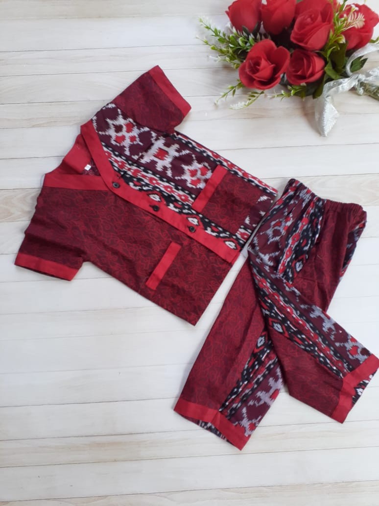 Setelan Batik Anak Baju Tidur Anak Motif Elegan,usia 1-5 Tahun Laki-laki, Perempuan.