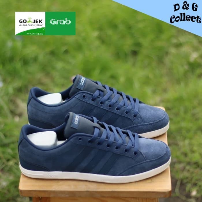 Sepatu Adidas Caflaire Navy Suede Original Sneakers Pria Wanita Keren