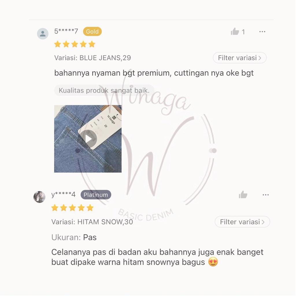 WINAGA- HighWaist Baggy Jeans | Baggy Jeans | Basic Denim Jeans | Celana Panjang Jeans | Semi Kulot