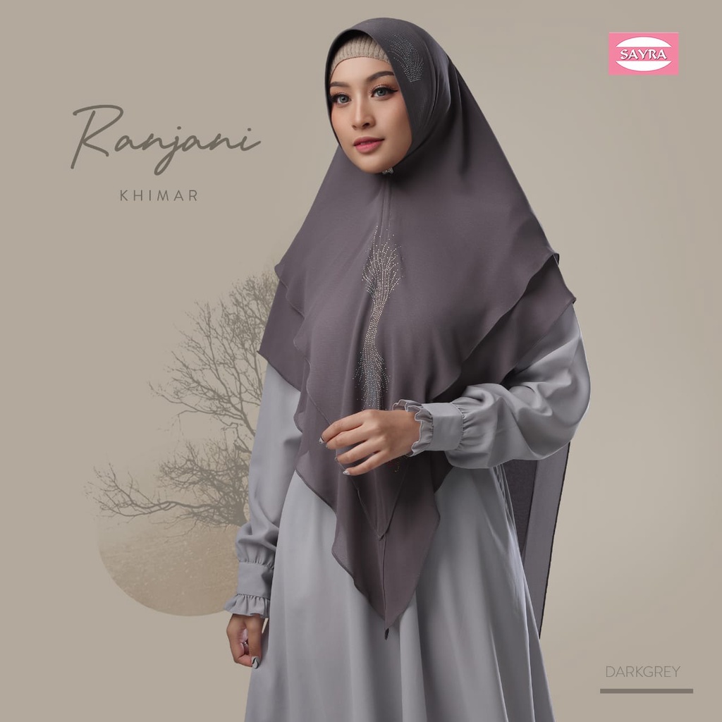 Jilbab Syari Khimar Ranjani Ori Sayra SAYRA1-ABU TUA
