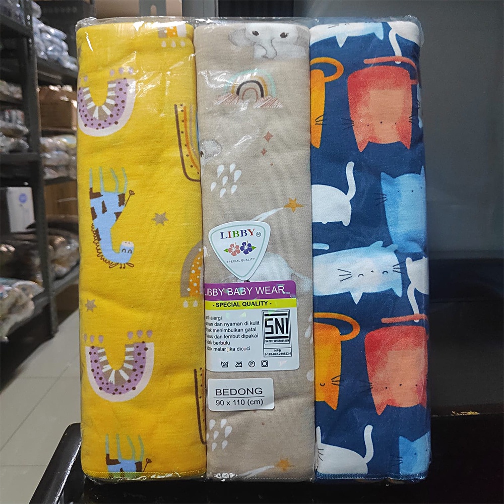 Bedong Bayi Libby Baby Girl 3pcs SNI Motif Baru Pilihan Bedongan Bayi