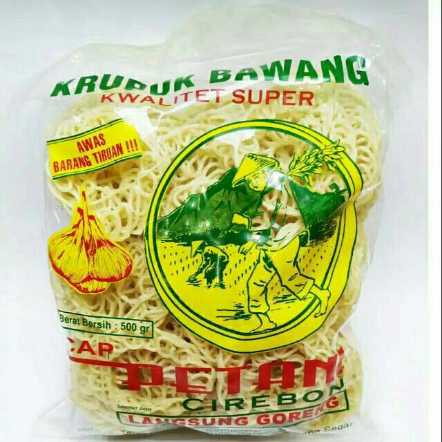 

Krupuk Bawang Mie Kwalitas Super Cap Petani Asli Cirebon isi 500 Gram