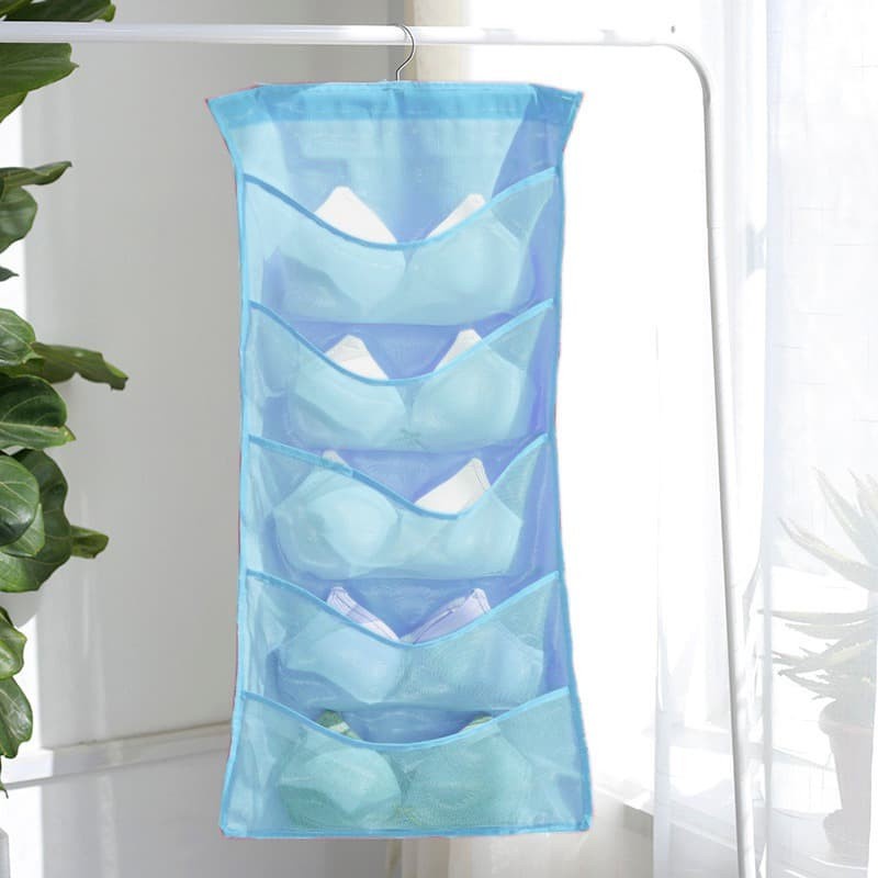 Rak storage pakaian gantung gantungan kain dalam bra kaos kaki wanita tempel dinidng serbaguna muarh