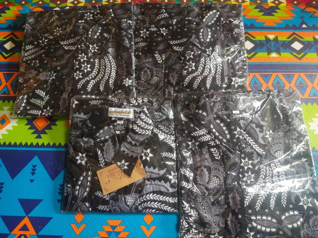 Couple Batik Ayah Anak Motif Manggar Abu Abu Size Anak Terlengkap