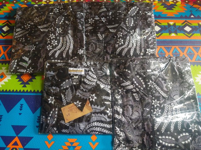 Couple Batik Ayah Anak Motif Manggar Abu Abu Size Anak Terlengkap