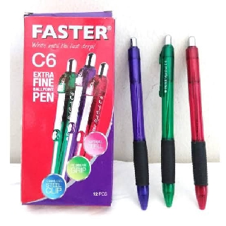 Jual Ballpoint Pen Pena Pulpen Faster C6 Cetak Cetek PAK@12pcs/Pen ...