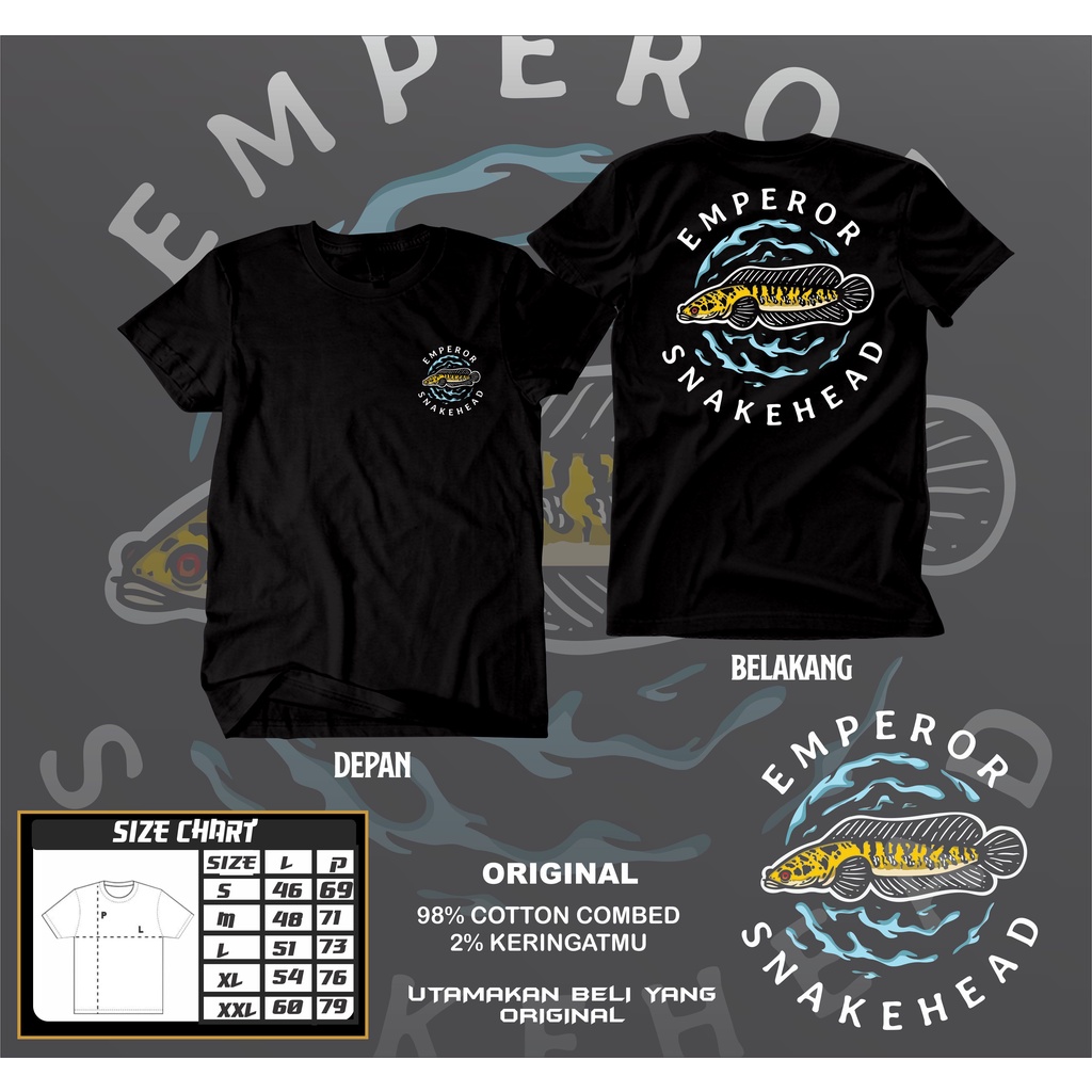 Kaos Channa Emperor Predator Fish Baju Pecinta Ikan Hias Chana Keeper Aquascaper Indonesia Mancing M