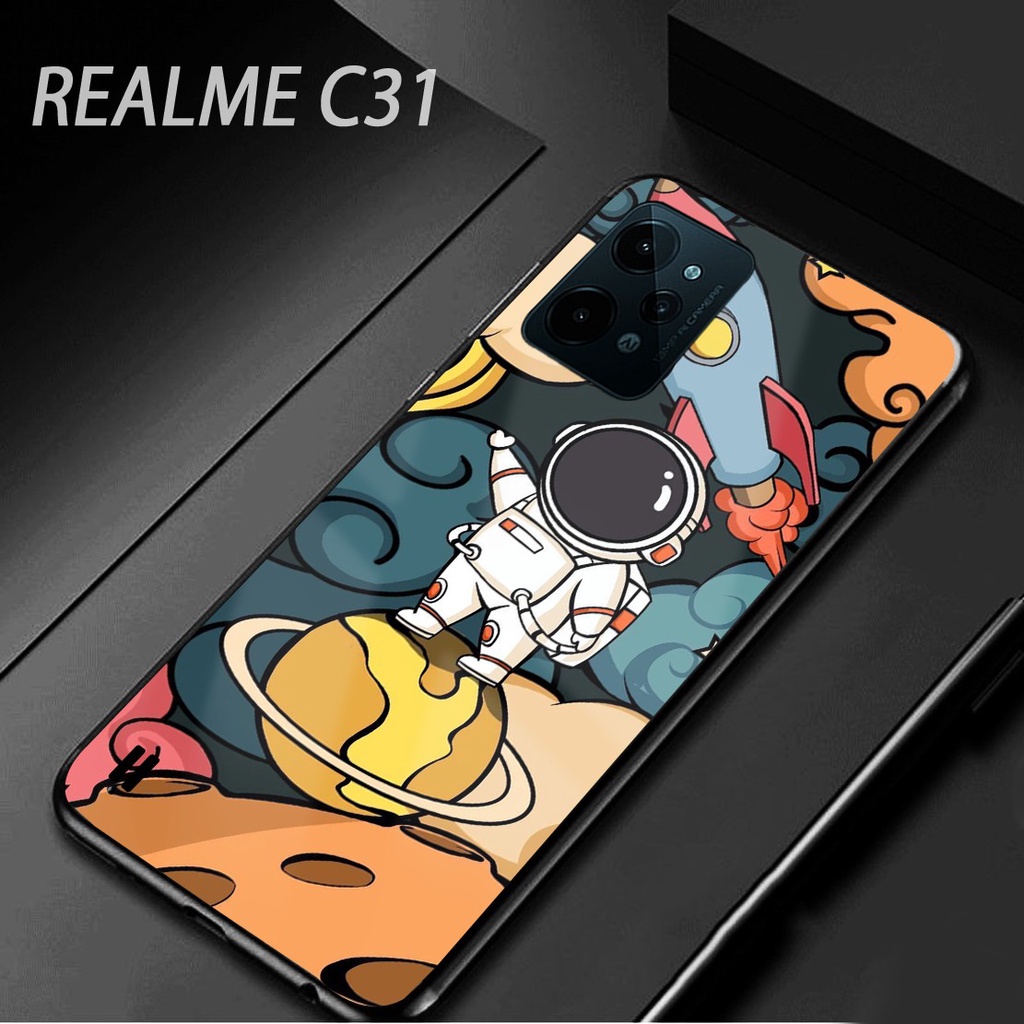 Softcase Glass Realme C31 C35 [G94] - Softcase Mirror - Softcase Kaca Realme - Softcase Glass - Soft