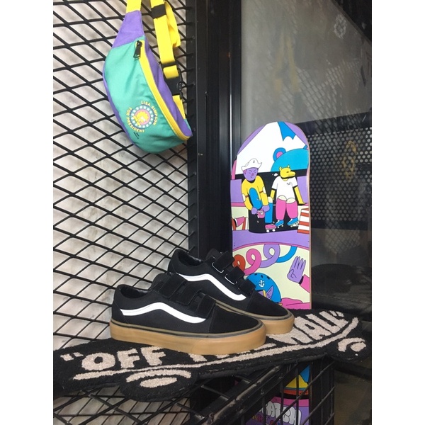 Vans Old-Skool Velcro Classic Black / White / Medium Gum Original