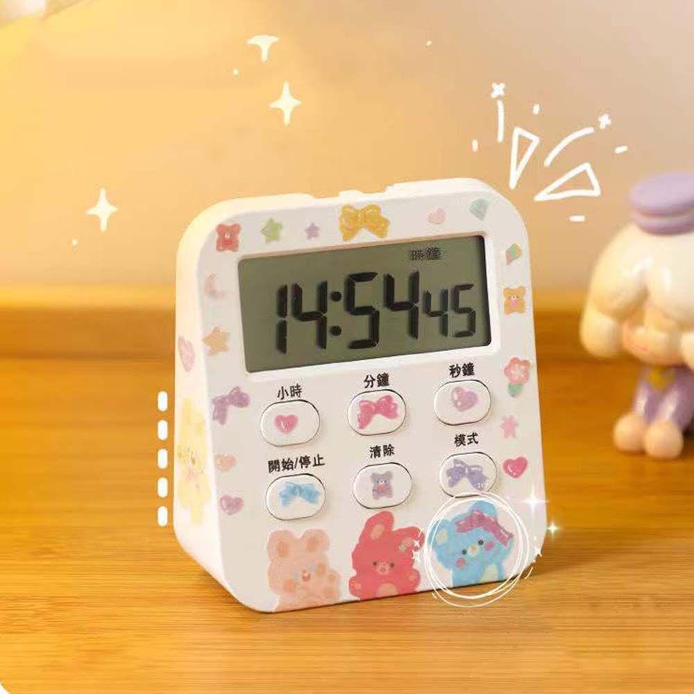 R-flower Digital Timer Manual Belajar Stopwatch Pengingat Mekanik Masak