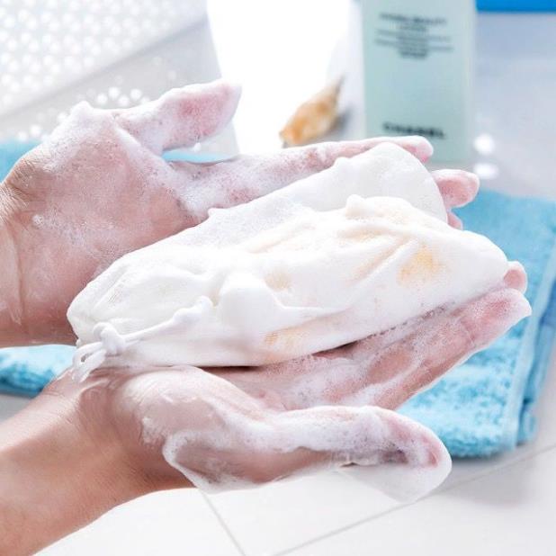 Kantong Pembuat Busa Sabun Jaring Batang Foam Shower Soap Mandi Bath Wajah Halus Bersih