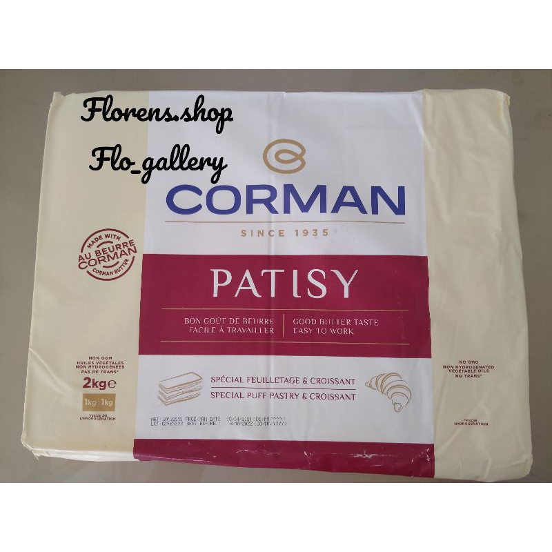 (2 KG - HALAL) CORMAN PATISY BUTTER SHEET /KORSVET PUFF PASTRY/KORSVET CROISSANT/KORSVET BUTTER