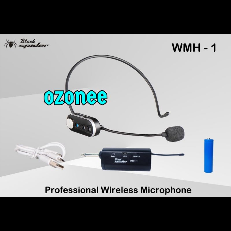 MIC WIRELESS BLACK SPIDER WMH1 WMH 1 SINGLE MIC ORIGINAL
