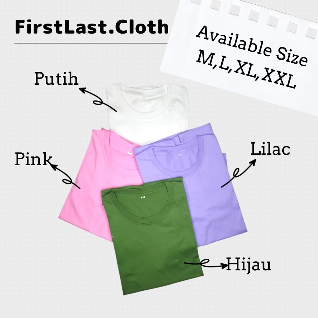 KAOS POLOS  BASIC UNISEX COTTON COMBED LENGAN PENDEK