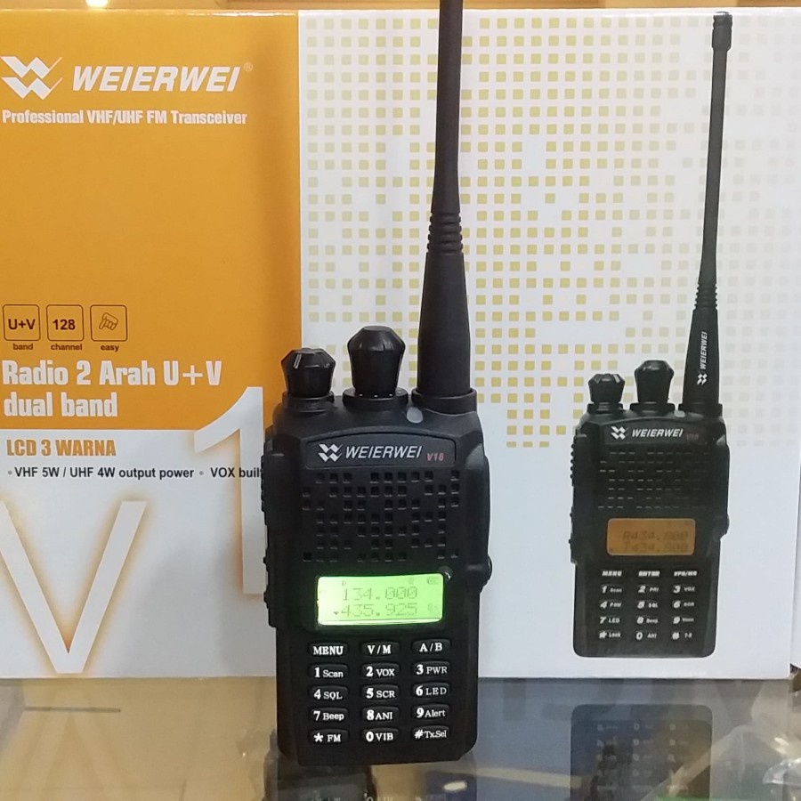 Ht weirwei v16 dual band radio weirwei v-16 vhf uhf handy talky murah