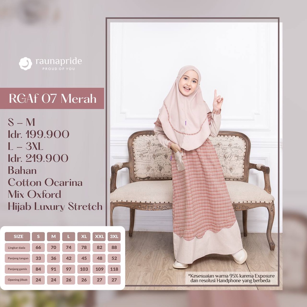 Rauna Sarimbit Keluarga Lebaran / SR-07 Merah / Fashion Muslim