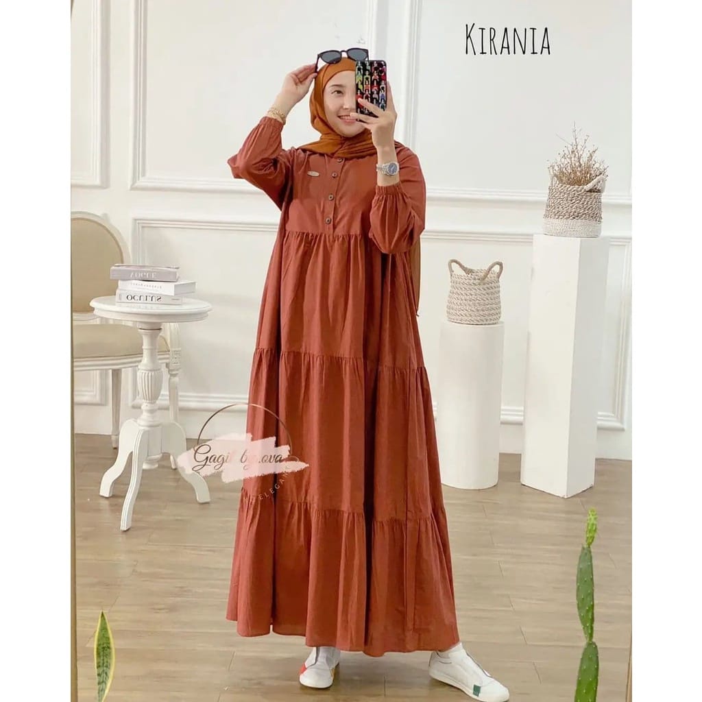 KIRANIA DRESS - dress wanita / dress korea / dress polos / dress murah / dress wanita muslimah