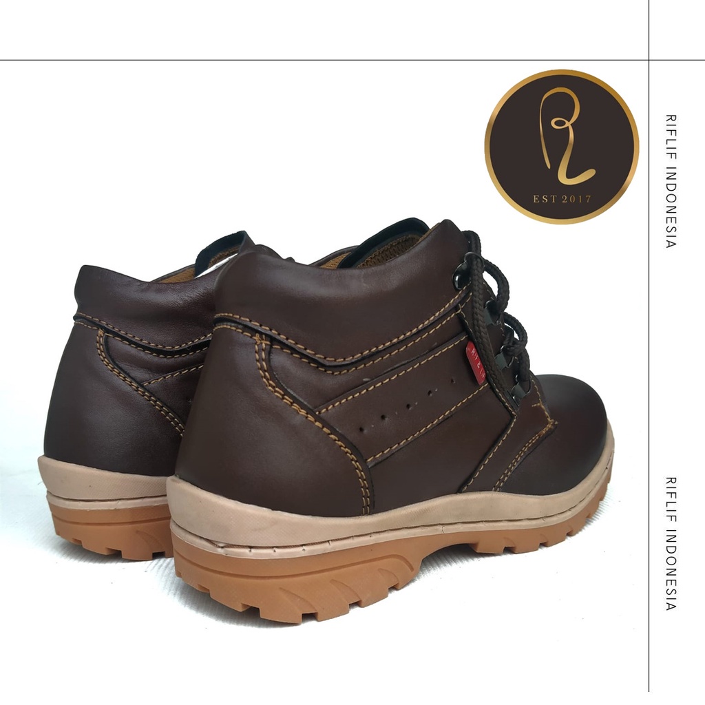 Sepatu Kickers / Sepatu Pria Cowok Boots Buts Semata Kaki Bahan Kulit Asli 100% / Sepatu Kerja Lapangan, Touring, Adventure Laki-laki Sol Karet Murah dan Keren