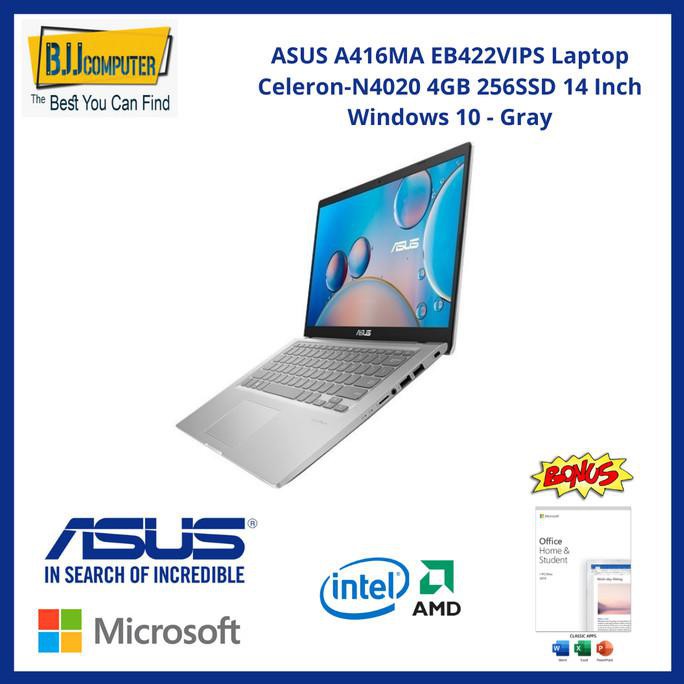 Asus A416Ma Eb422Vips Laptop Celeron-N4020 4Gb 256Ssd 14 Inch