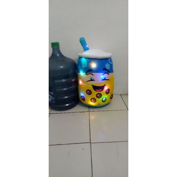Bantal boba smile LED ukuran galon 45cm
